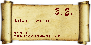 Balder Evelin névjegykártya
